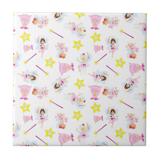 Pretty Tooth Fairy Magic Wand White Teeth タイル (正面)