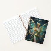Pretty Turquoise and Gold Fairy Personalized ノートブック (内部)