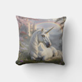 Pretty Unicorn, Castle and Rainbow  クッション (正面)
