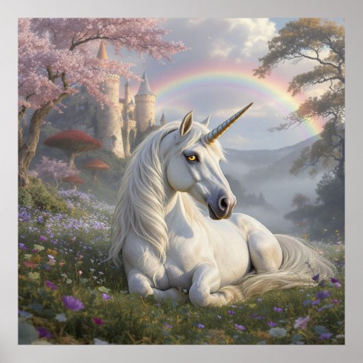 Pretty Unicorn, Castle and Rainbow  ポスター (正面)