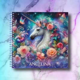 Pretty Unicorn Girls Name Journal Sketchbook ノートブック