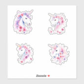 Pretty Unicorns Flowers In Mane シール (シート)