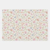 Pretty Vintage Flowers Floral Pattern ラッピングペーパーシート (正面2)