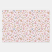 Pretty Vintage Flowers Floral Pattern ラッピングペーパーシート (正面2)