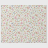 Pretty Vintage Flowers Floral Pattern ラッピングペーパー (フラット)