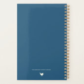 Pretty Watercolor Blue Floral Personalized Logo プランナー手帳 (裏面)
