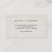 Pretty Watercolor Butterfly Logo Elegant Linen 名刺 (裏面)