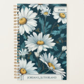 Pretty Watercolor Daisy Personalized Logo Planner プランナー手帳 (正面)
