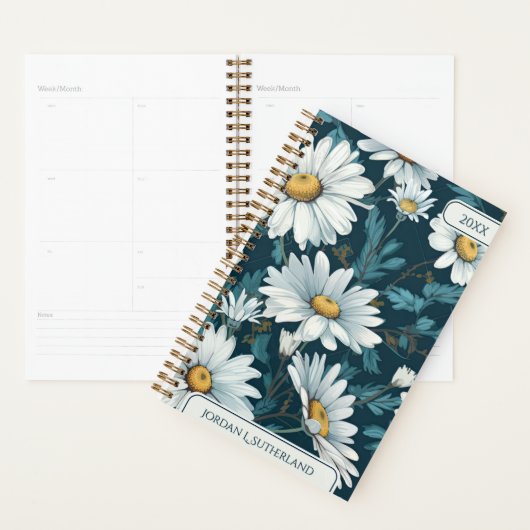 Pretty Watercolor Daisy Personalized Logo Planner プランナー手帳 (ディスプレー)