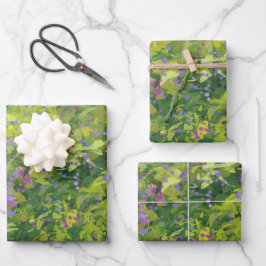 Pretty Watercolor Floral Bush Graphic Art Painting ラッピングペーパーシート