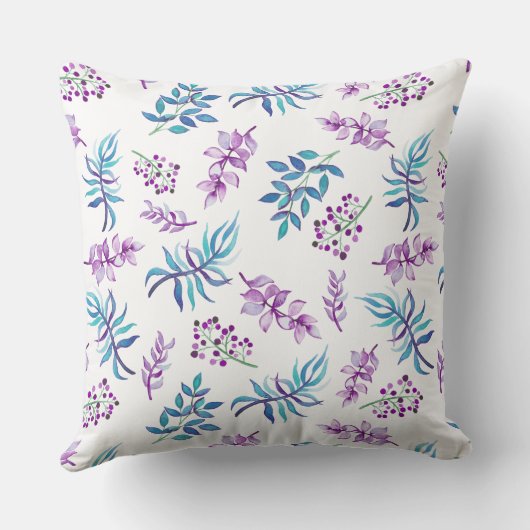 Pretty Watercolor Floral Garden Personalized  クッション (裏面)