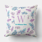 Pretty Watercolor Floral Garden Personalized  クッション (正面)