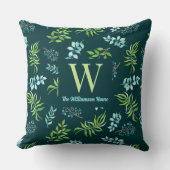 Pretty Watercolor Floral Garden Personalized  クッション (正面)