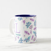 Pretty Watercolor Floral Garden Personalized ツートーンマグカップ (正面左)