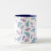 Pretty Watercolor Floral Garden Personalized ツートーンマグカップ (中央)