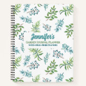 Pretty Watercolor Floral Garden Personalized  ノートブック (正面)