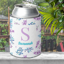 Pretty Watercolor Floral Garden Personalized 缶クーラー