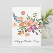 Pretty Watercolor Florals Mothers Day Card カード (スタンド正面)