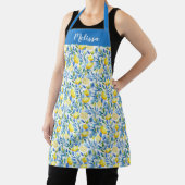 Pretty Watercolor Lemon Citrus Personalized Apron エプロン (インサイチュ)