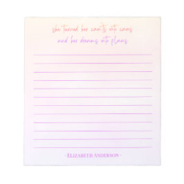 Pretty Watercolor Motivational Quote Name Notepad ノートパッド