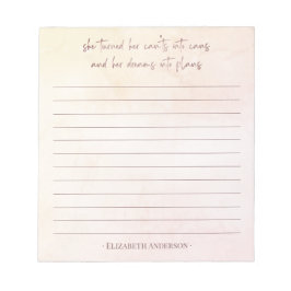 Pretty Watercolor Motivational Quote Name Notepad ノートパッド