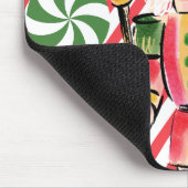 Pretty watercolor nutcracker and candy cane Green マウスパッド (コーナー)