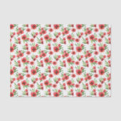 Pretty Watercolor Red Poppies Wildflowers 薄葉紙 (正面)