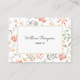 Pretty Watercolor Wildflower Baby Shower   プレイスカード