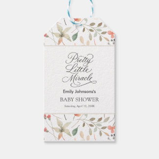Pretty Watercolor Wildflower Baby Shower Gift Tag ギフトタグ