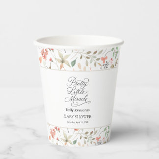 Pretty Watercolor Wildflower Baby Shower Paper Cup 紙コップ