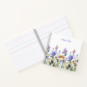 Pretty Watercolor Wildflowers | お名前 ノートブック (内部)