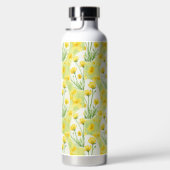 PRETTY WATERCOLOR YELLOW SPRING FLOWERS ウォーターボトル (右面)