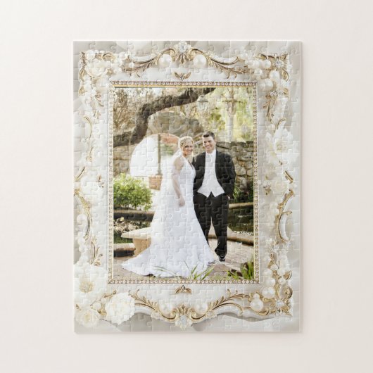 Pretty Wedding Personalized Photo ジグソーパズル (縦)