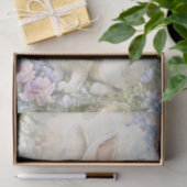 Pretty White Bunny Sitting in Patch of Wildflowers 薄葉紙 (ギフト)