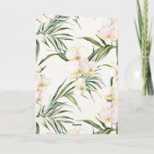 Pretty White Cream Orchids Wedding カード (裏面)