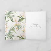 Pretty White Cream Orchids Wedding カード (内部)