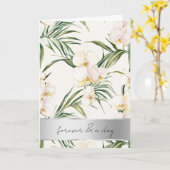 Pretty White Cream Orchids Wedding カード (黄色い花)