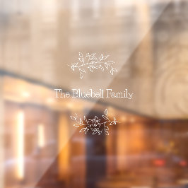 Pretty White Elegant Family Name Botanical Leaf ウィンドウサイン