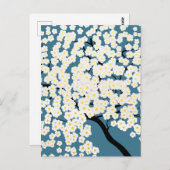 Pretty White Flowers Blossom Tree Art ポストカード (正面/裏面)