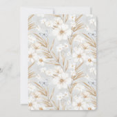 Pretty White Flowers Blue Butterflies Wedding 招待状 (裏面)