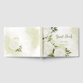 pretty white flowers green leaves botanical ゲストブック (全面)
