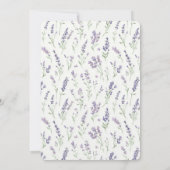 Pretty White Lavender Flowers Wedding 招待状 (裏面)