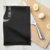 Pretty White Ribbon Support Lung Cancer Awareness. キッチンタオル (四つ折り)