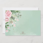 Pretty Wild One ピンクのブッシュ フラワーの女の子の誕生日 招待状 (裏面)