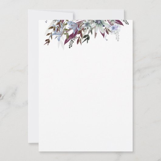 Pretty Wildflower 紫青 招待状 (裏面)