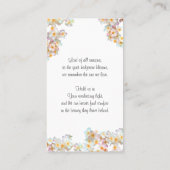 Pretty Wildflower Funeral Prayer Card コーリングカード (裏面)
