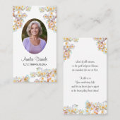 Pretty Wildflower Funeral Prayer Card コーリングカード (正面/裏面)