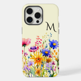 Pretty Wildflower Garden モノグラム  iPhone 15 Pro Maxケース
