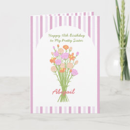 Pretty Wildflower Happy 18th Birthday for Sister  カード