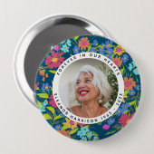 Pretty Wildflower Memorial Photo Frame with Text 缶バッジ (正面&裏面)